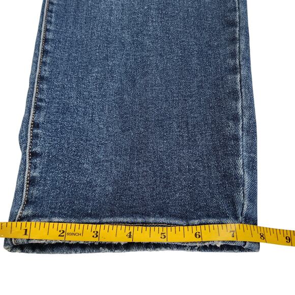 Risen Jeans Womens High Rise Straight Leg Jean Plus Size 1XL Dark Blue Stretch - Picture 15 of 15